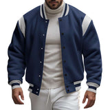 Stand Collar Classic Baseball Jackets image 3