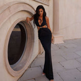 Cut-Out Maxi Dress with Ring Detail - M, Black image