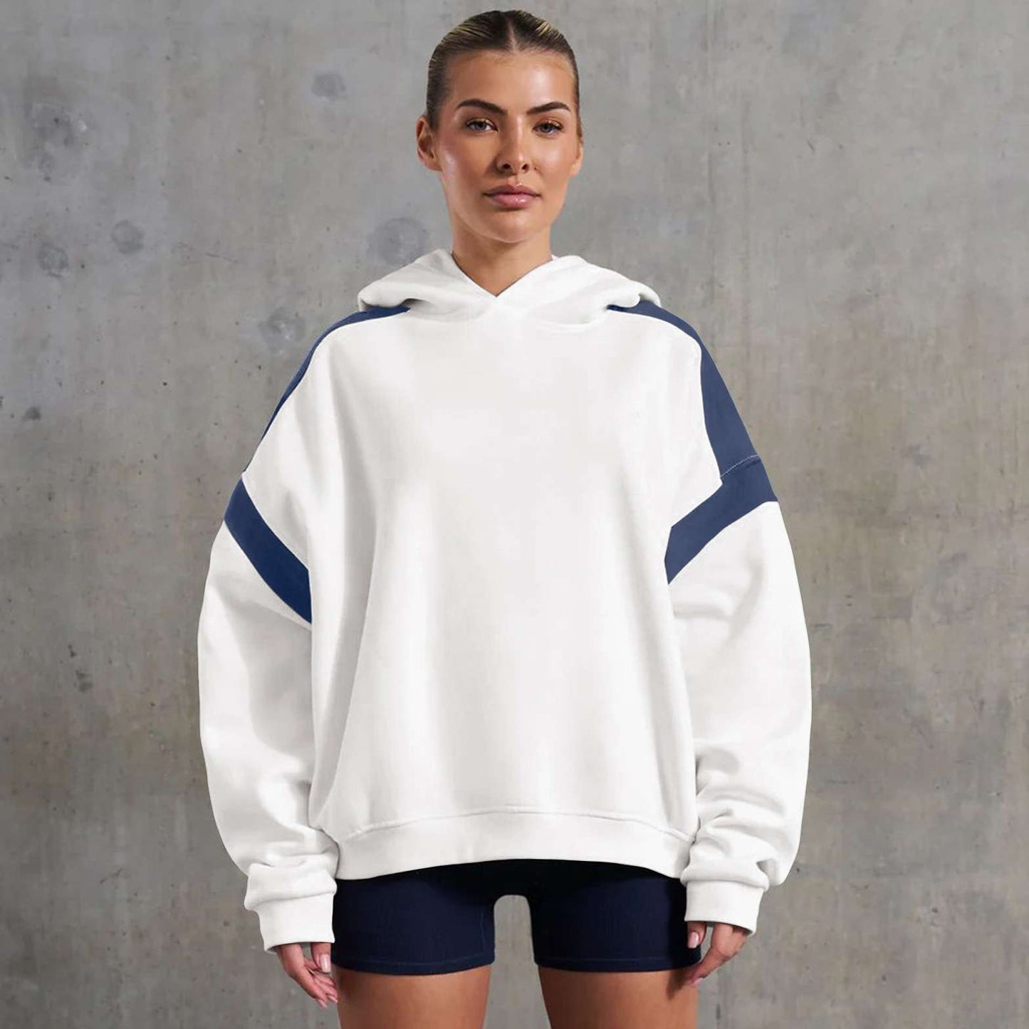 Athletic Urban Oversized Hoodie - S, White image