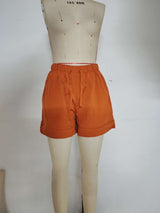 Drawstring Culotte Shorts - L, Orange image