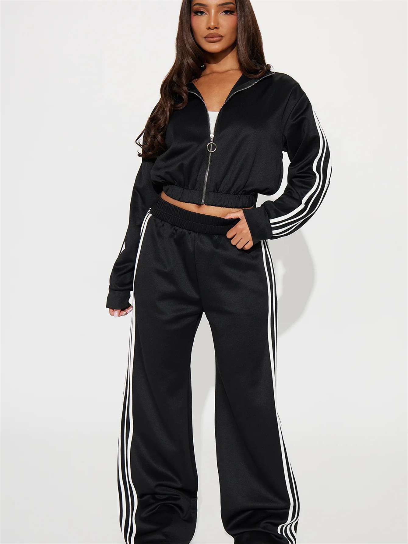 Long Sleeves Sweatshirt & Trousers - S, Black image