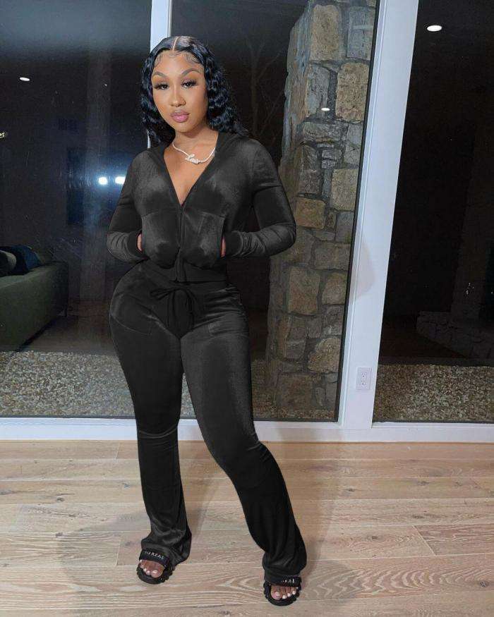 Solid Long Sleeve 2 Piece Tracksuit image 1