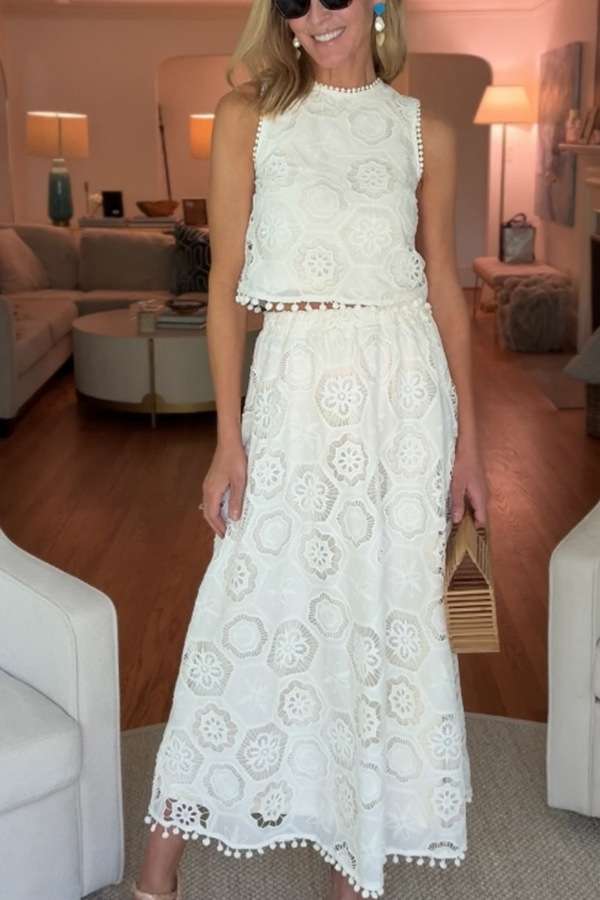 Crochet Sleeveless Two-Piece Set image 4