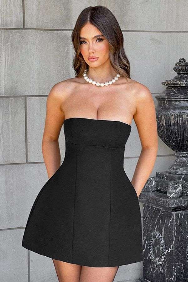 Elegant Strapless A-Line Mini Dress image 0