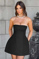 Elegant Strapless A-Line Mini Dress image 0