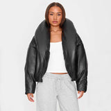 Oversized Black Puffer Jacket - S, Black image
