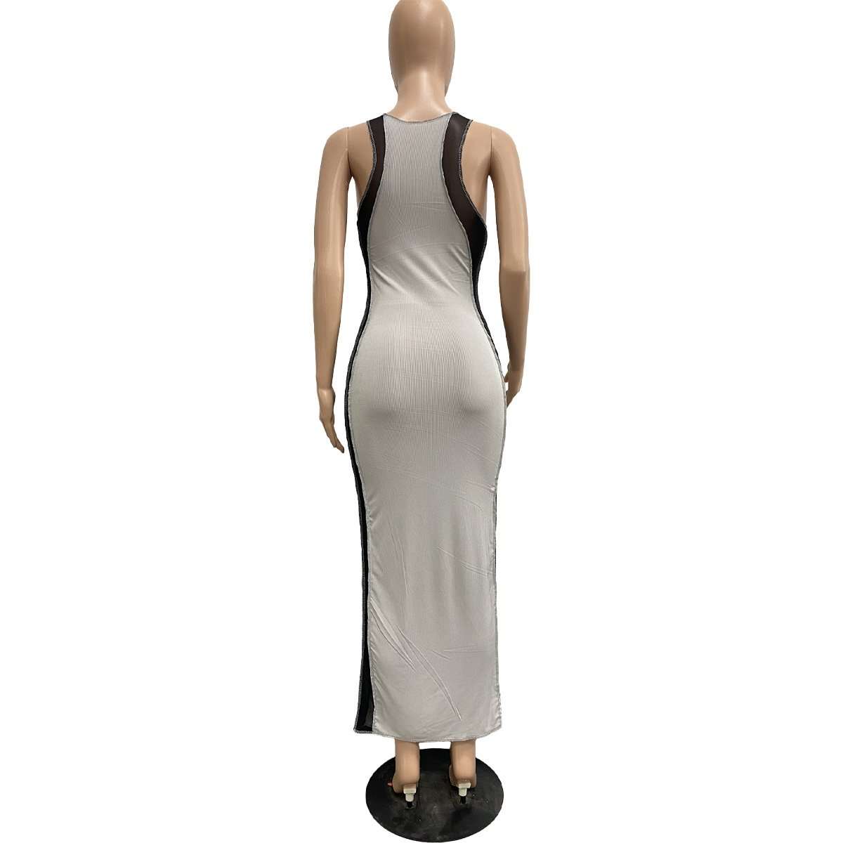 Sleeveless Bodycon Maxi Dress with Side Panels image 6