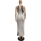 Sleeveless Bodycon Maxi Dress with Side Panels image 6