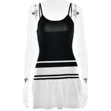 Striped Hem Dress with Ruffled Skirt image 2