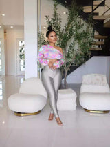 Wide Waist Leggings High Waisted - M, Grey image