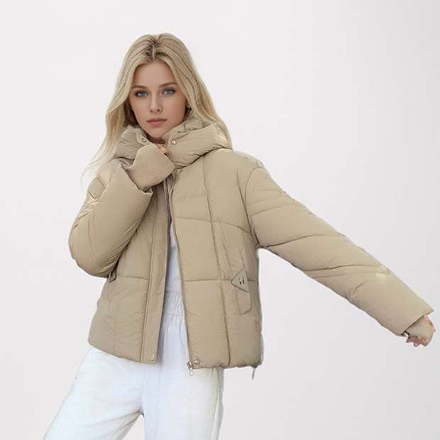 Cloud Quilted Puffer Jacket - M, Beige image