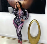 Geometric Print Zipper Front Two Piece Set image 5