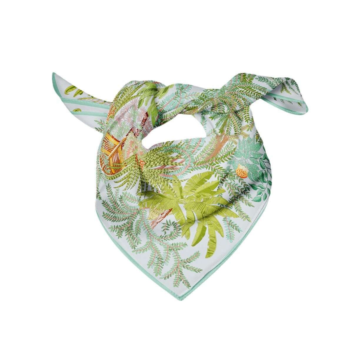 Green Trees Print Square Scarves Wraps image 4