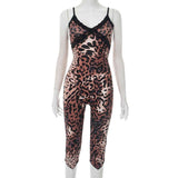 Leopard Print Spaghetti Strap Bodycon Jumpsuit image 4