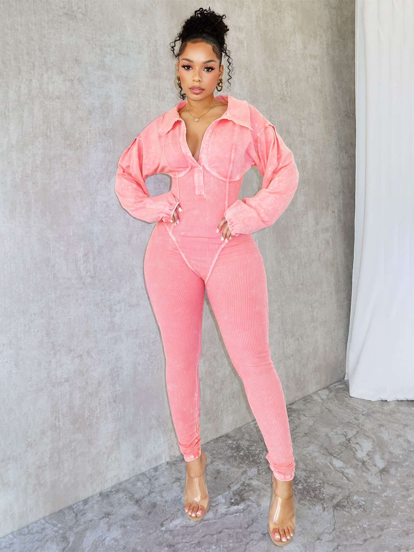 Comfy Corset Jumpsuit - M, Pink image