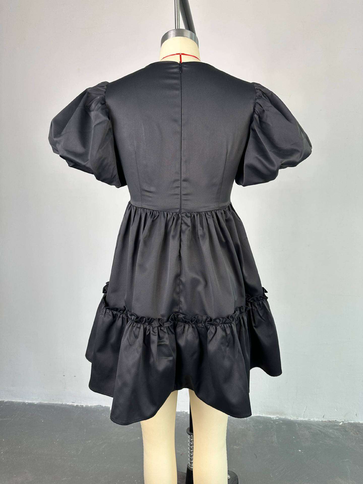 Puff Sleeve Tiered Mini Dress image 4