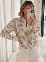 Cozy Open-Weave Knit Pullover image 2