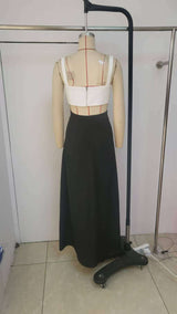 Chic Black & White Cutout Maxi Dress image 4