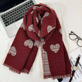 Winter Love Heart Warm Scarf Stole image 1