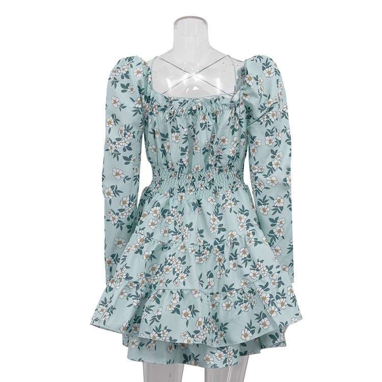 Floral Puff Sleeve Dress with Smocked Waist and Tiered Skirt image 3