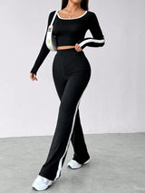 Contrast Top & Pant Set - L, Black image