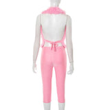 Faux Fur Open-Front Vest & Pants Set image 7