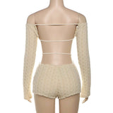 Solid Backless Slim-Fit Off-Shoulder Rompers image 8