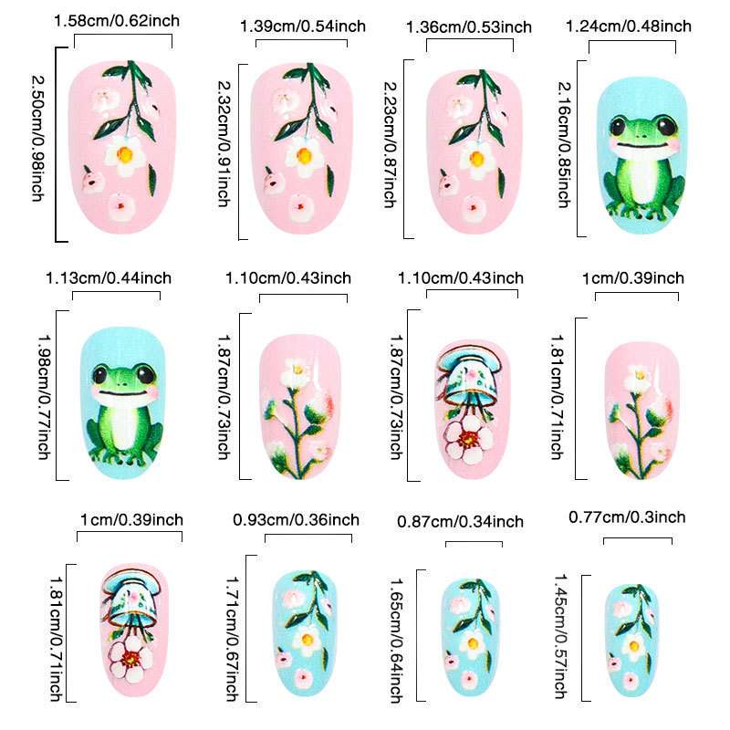 Floral and Froggy Nail Art Design image 3