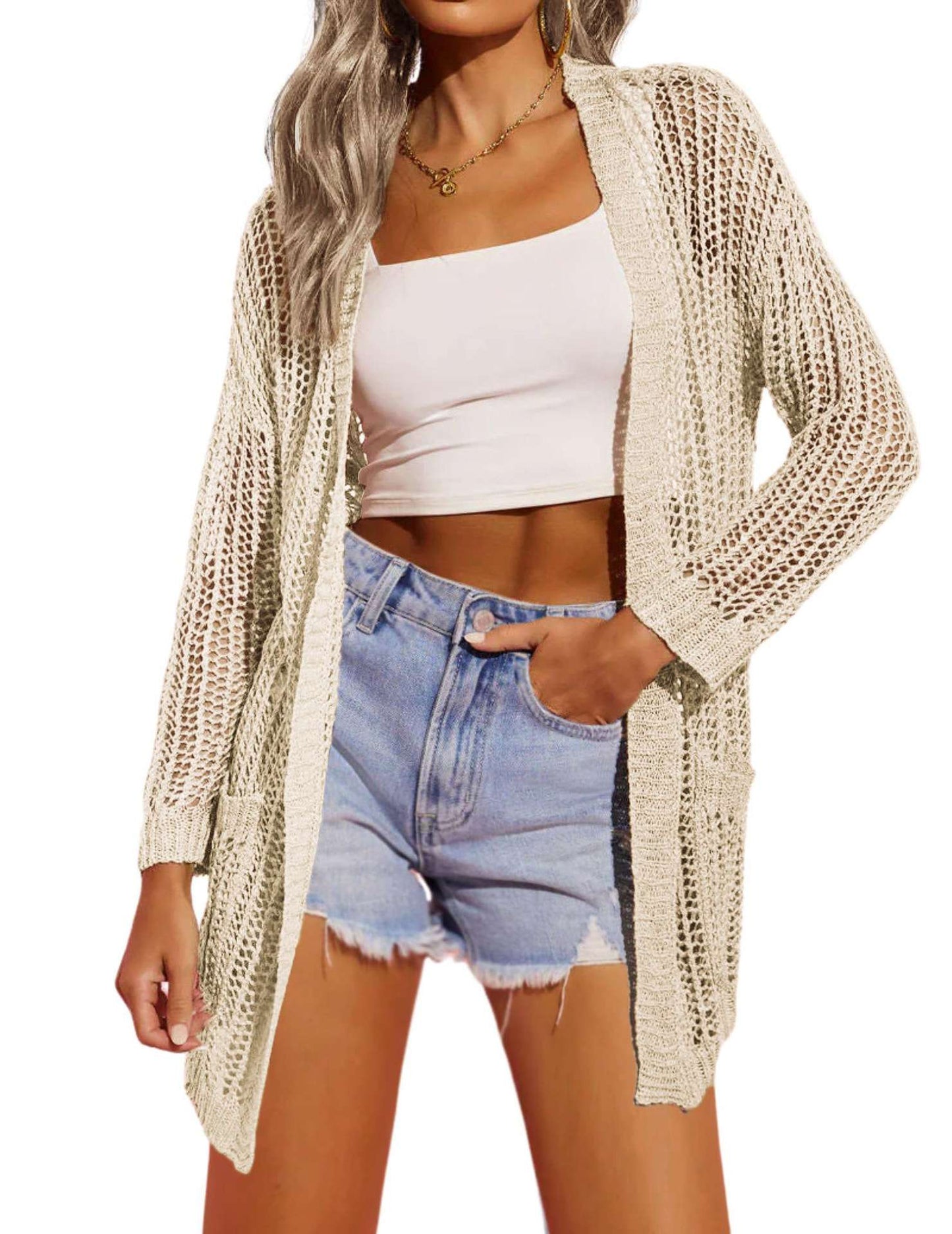 Crochet Cardigan for Women Long Sleeve image 2