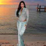 Elegant Animal Print Cover-Up with Matching Pants image 1