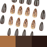 Leopard and Metallic Brown Nail Art image 2