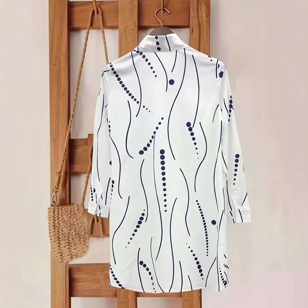 Button-Down Dress with Abstract Pattern image 3