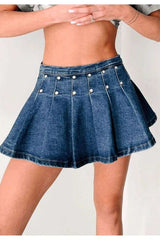 Studded Flared Mini Skirt image 0