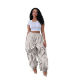 Ruffled Cargo Pants with Drawstring Hem image 1
