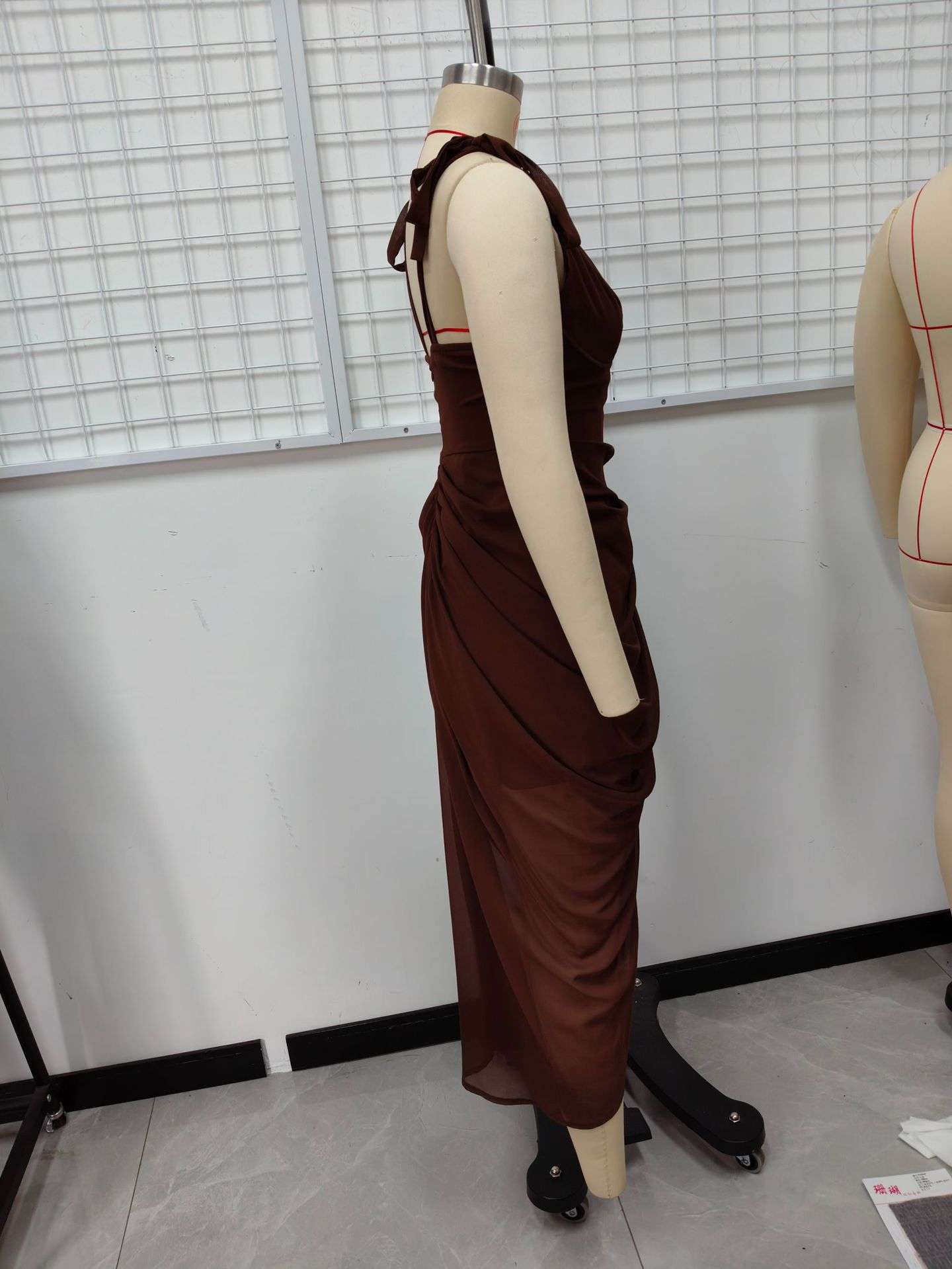Tie-Strap Draped Midi Dress image 7