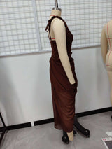 Tie-Strap Draped Midi Dress image 7