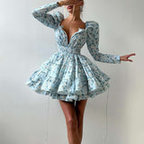 Floral Puff Sleeve Dress with Smocked Waist and Tiered Skirt image 0