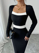 Color Block Bodycon Maxi image 4