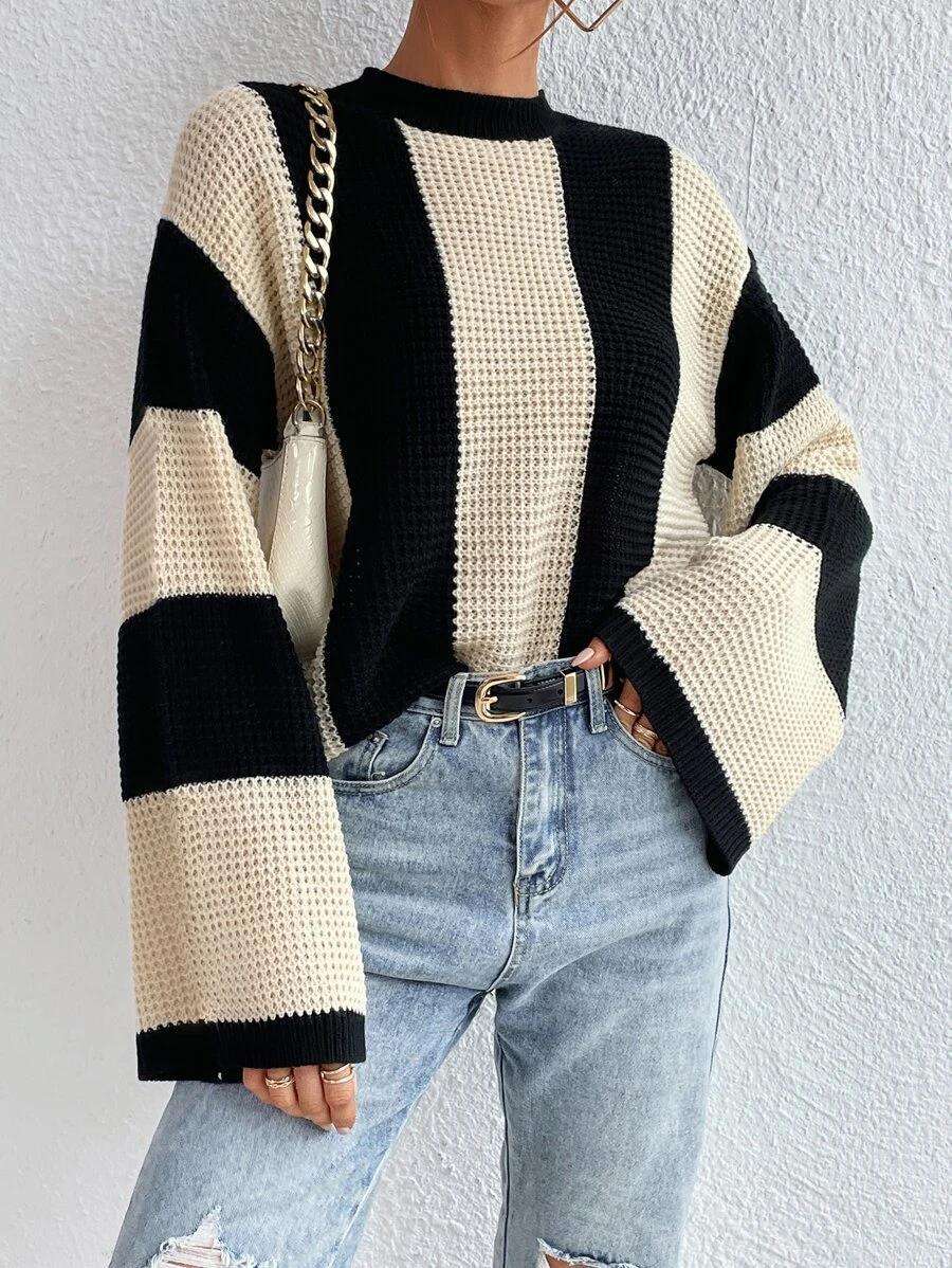 Oversized Striped Knit Sweater image 2