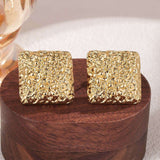 Textured Statement Earrings - Free Size, Gold image
