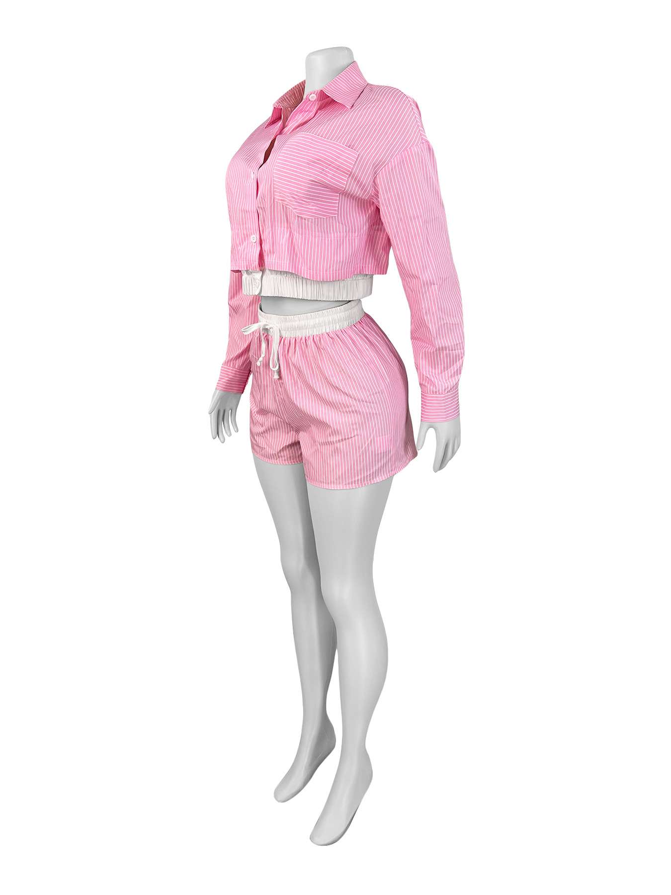 Casual Corduroy Pattern Lounge Set image 3