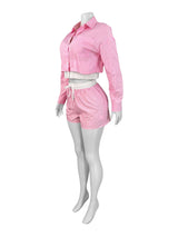 Casual Corduroy Pattern Lounge Set image 3