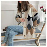 Geometric Pattern Oversized Cardigan image 6