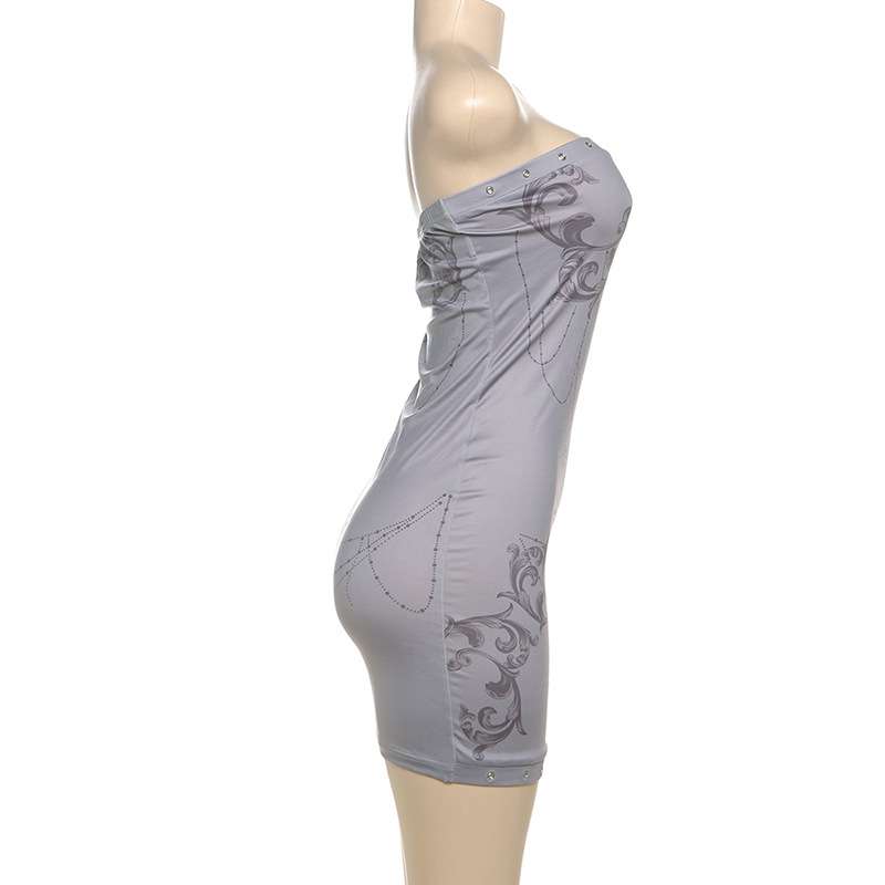 Strapless Gray Mini Dress image 4