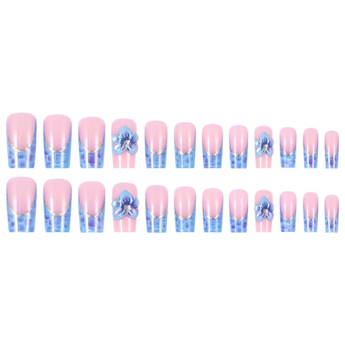 Elegant Nail Art with 3D Floral Design image 4