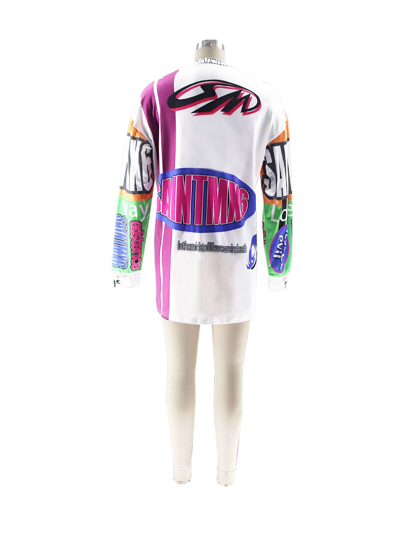 Retro Color Block Graffiti Letter T-Shirt image 5