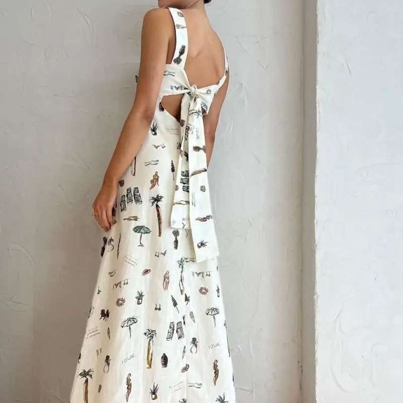 Cute Print Sleevless Maxi Dress image 2