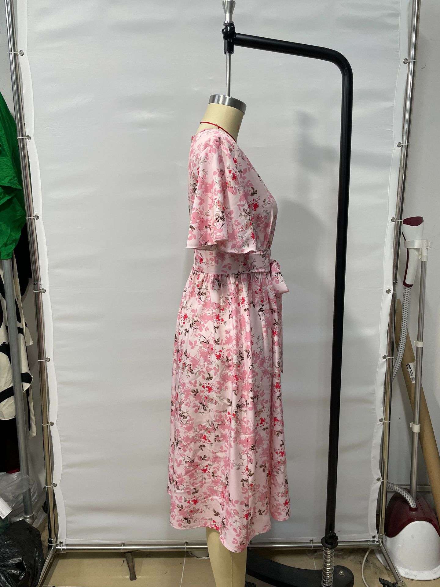 Floral V-Neck Midi Dress image 3