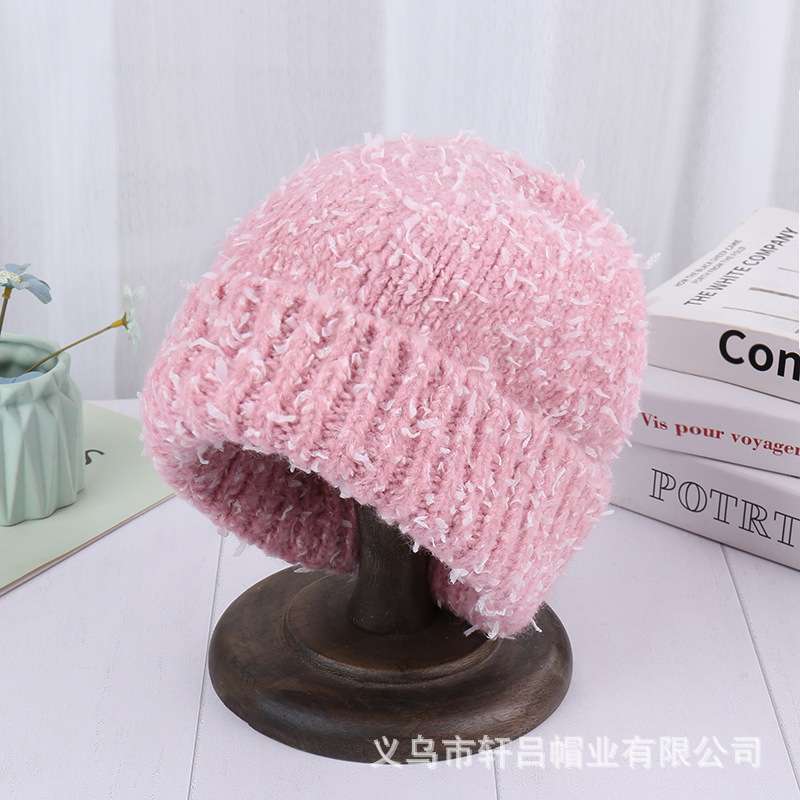Snow Knit Skull Ski Cap - Free Size, Pink image
