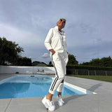 Athletic Tracksuit with Striped Accents image 1
